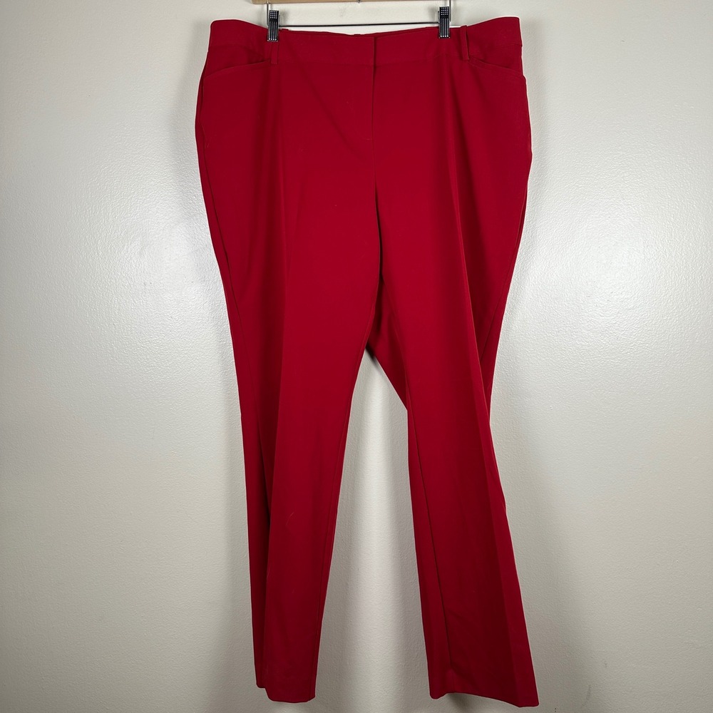 Liz Claiborne Women's 18W Audra Trouser Rumba Red Wrinkle Free Plus Size Pants
